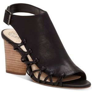 Vince Camuto Ankara Peep-Toe Slingback Sandals Wedges Heels in Black size 6